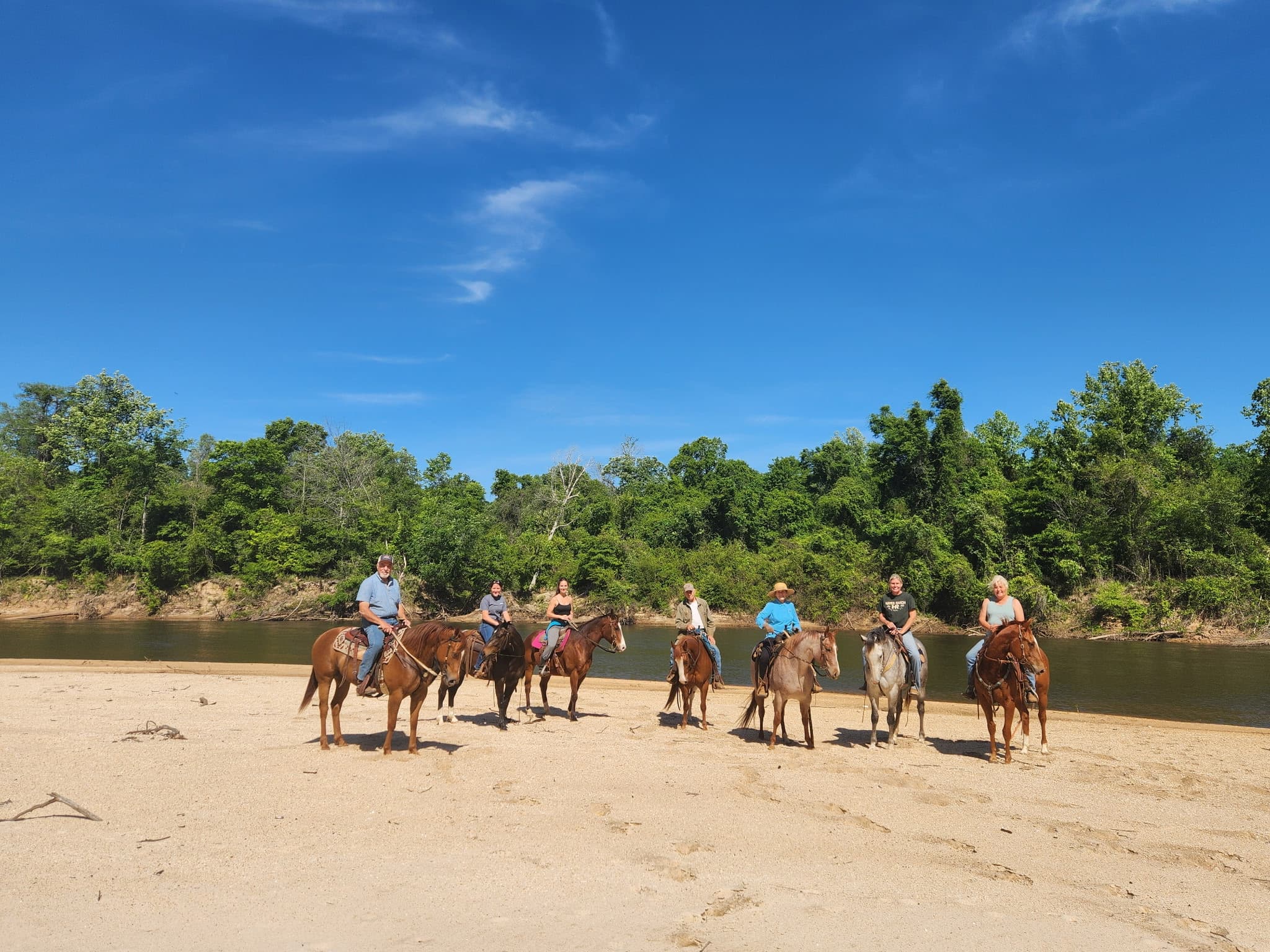 A trail ride along the sandbar with the Hayes Equestrian Village